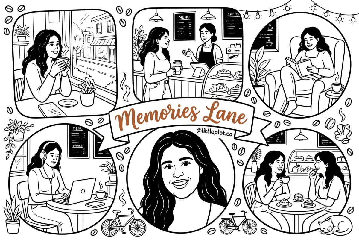 An alternate Memories Lane cover, hand-illustrated